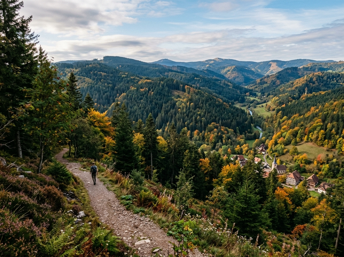 Black Forest dense misty trees in Germany