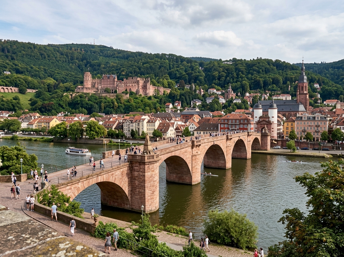 Heidelberg romantic old town bridge in Germany