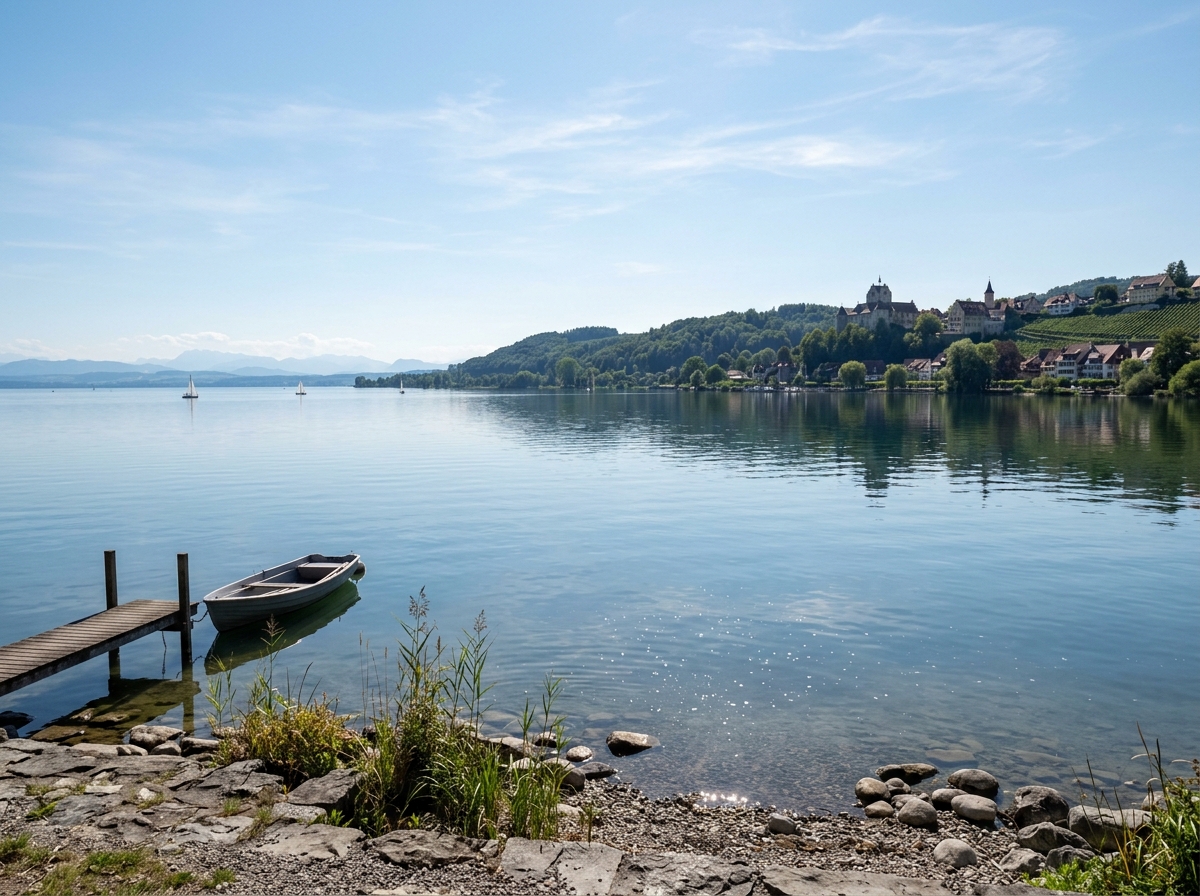 Lake Constance peaceful water view in Germany