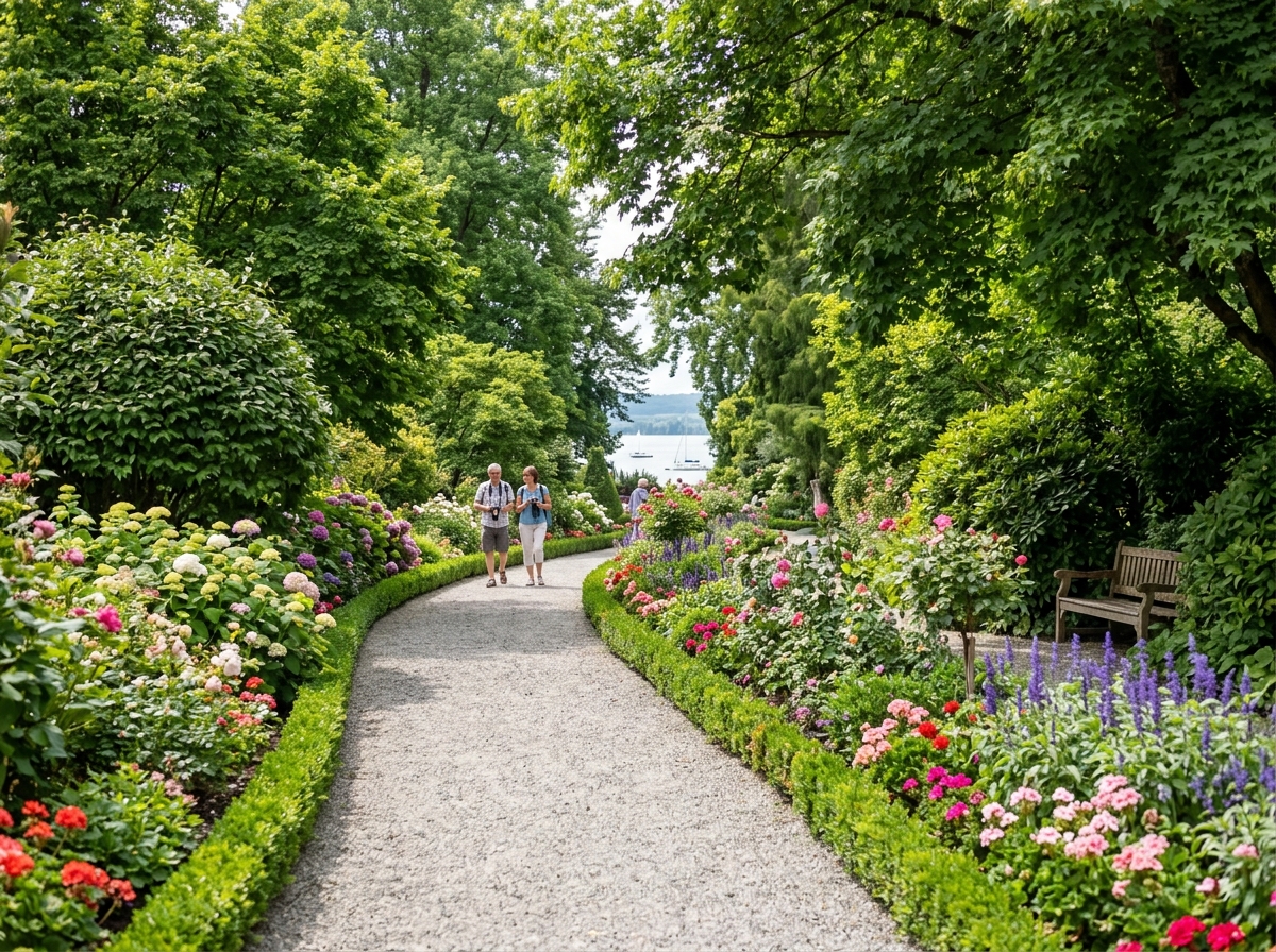 Mainau Island botanical garden paths